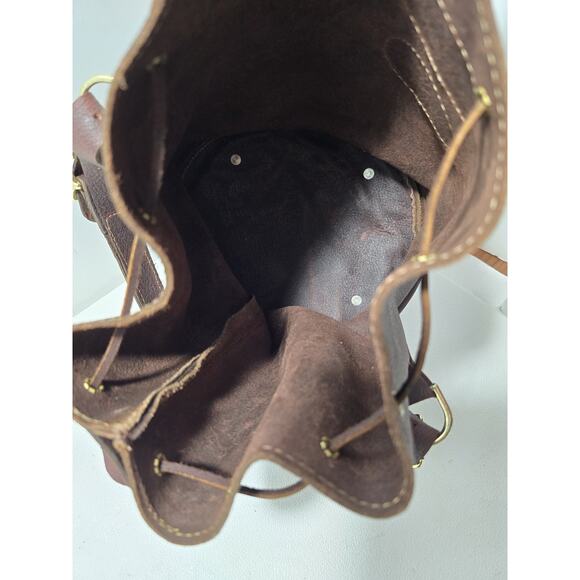 Vintage Gokey Orvis Waxed Leather Field Bag Drawstring Heavy Leather - Picture 11 of 11